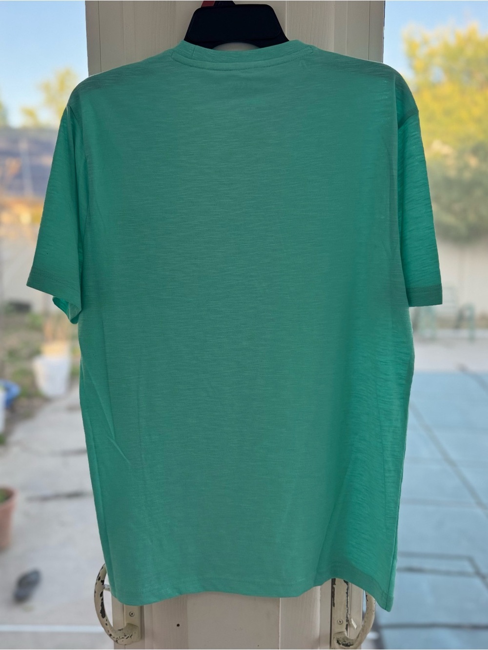 Chaps Men’s Chest Pocket Tee Medium Pool Blue Slub Knit Crew Neck NWT - Picture 7 of 9